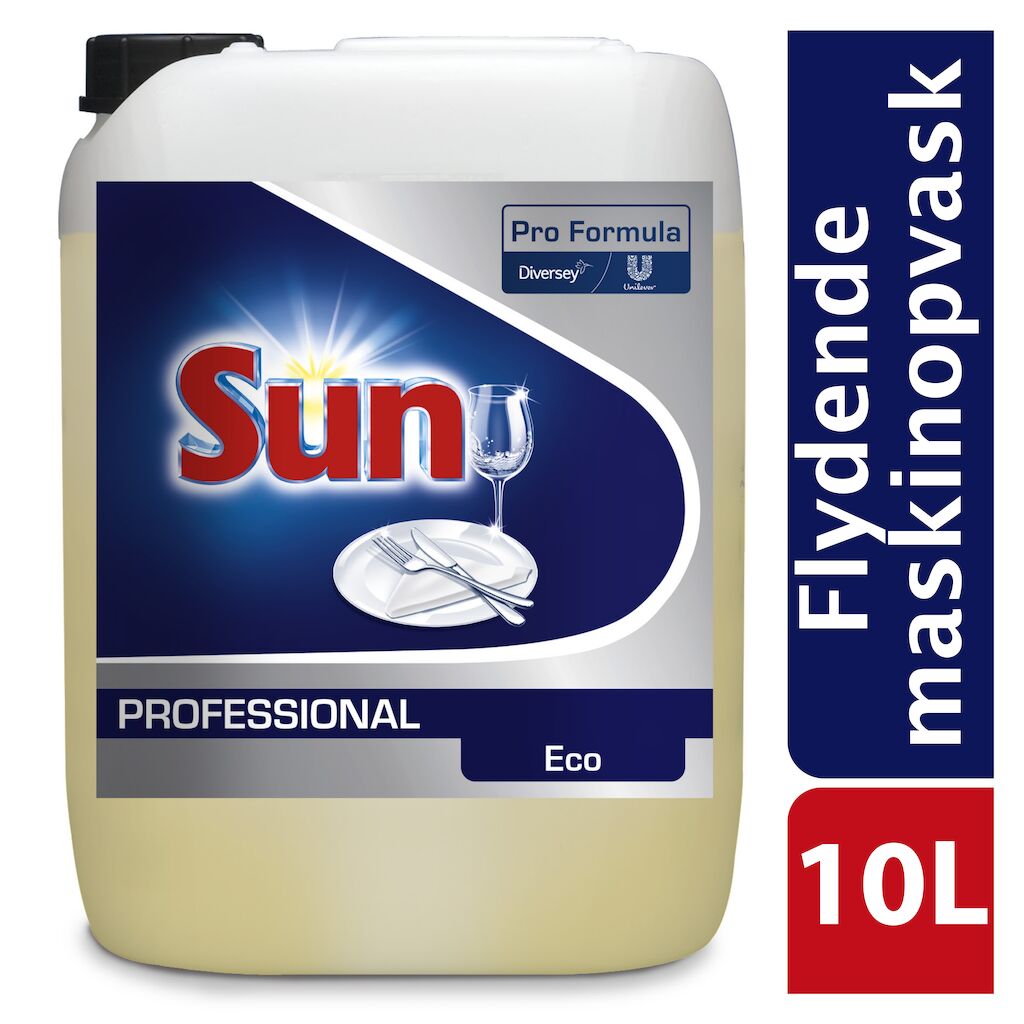 Sun Professional Flydende Maskinopvask – EU Ecolabel 10L - Flydende opvaskemiddel velegnet til professionelle maskiner med 1-5 minutters programmer